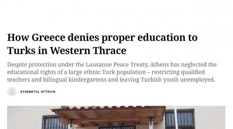 TRT World: «Πώς απορρίπτει η Ελλάδα την καλή εκπαίδευση των Τούρκων της Δυτικής Θράκης;»