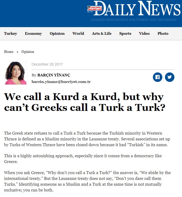 Hürriyet Daily News’ten Batı Trakya Türkleri hakkında haber