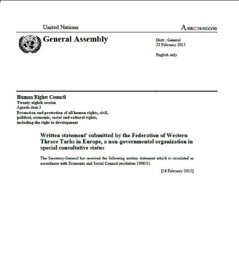 ABTTF’nin eğitim özerkliğine darbe vuran yasaya tepkisi BM’de