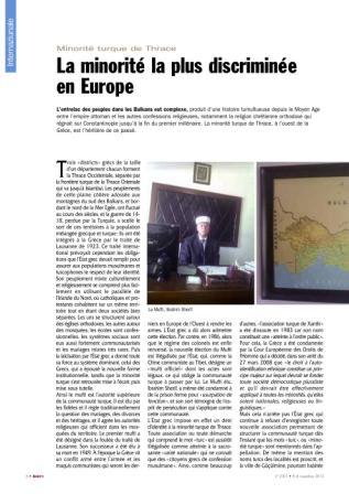 AP Milletvekili François Alfonsi Arritti dergisine Batı Trakya Türk Azınlığı’nın sorunlarını yazdı