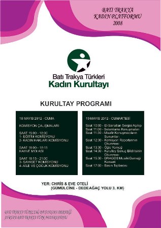 Batı Trakya Türkleri Kadın Kurultayı 18-19 Mayıs’ta Gümülcine’de