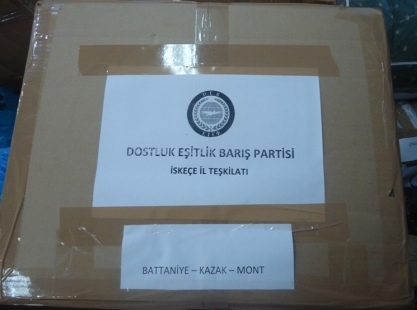 DEB Partisi yardım malzemelerini teslim etti