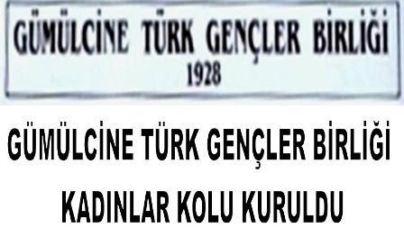 Gümülcine Türk Gençler Birliği Kadınlar Kolu kuruldu