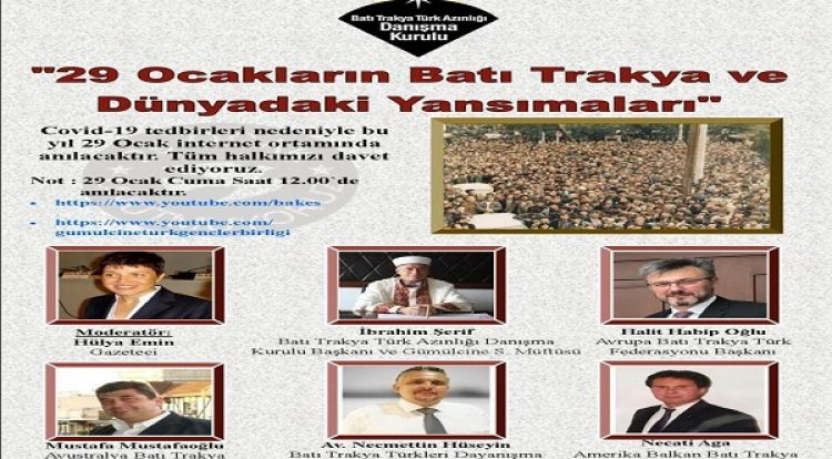 29 Ocak Toplumsal Dayanışma ve Milli Direniş Günü çevrim içi etkinlikle anıldı