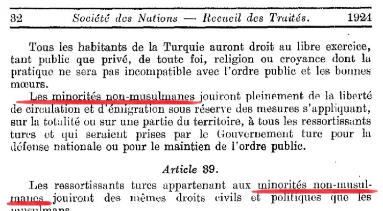 Treaty of Lausanne: Non-Muslim minority living in Istanbul, Gökçeada (Imbros) and Bozcaada (Tenedos)