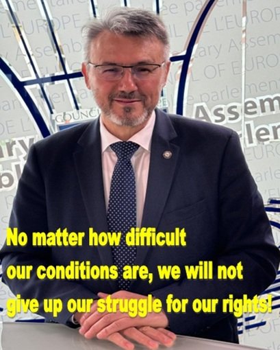 No matter how difficult our conditions are, we will not give up our struggle for our rights!