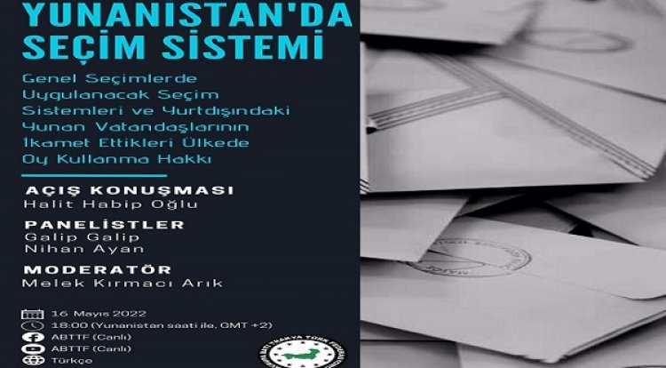 ABTTF’den Yunanistan’da Seçim Sistemleri Konulu Çevrimiçi Panel 