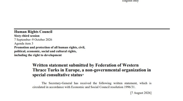 Interference with the religious autonomy of the Turkish Minority in Western Thrace on the UN agenda