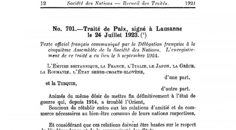 Griechische diplomatische Quellen lesen den Vertag von Lausanne nicht richtig und ziehen eine falsche Parallele!