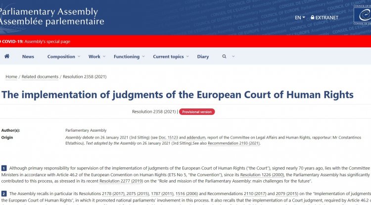 Greece is one of the 10 most problematic countries in implementing the ECtHR judgments!